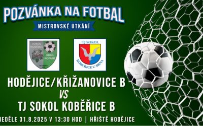 TJ Hodějice/FK Křižanovice B – TJ Kobeřice B   4:2 (3:0)