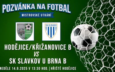 TJ Hodějice/FK Křižanovice B – SK Slavkov u Brna B 2:9 (1:3)