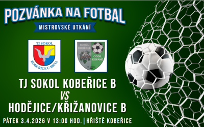 TJ Sokol Kobeřice B – Hodějice/Křižanovice B 5:4 (1:3)