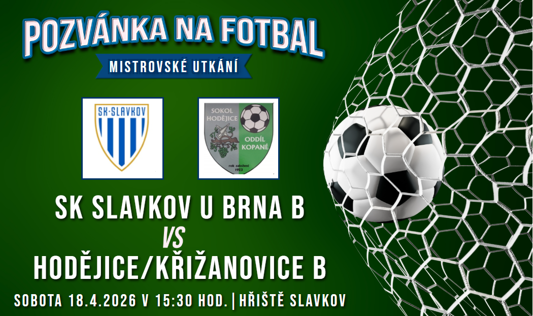 SK Slavkov u Brna B – Hodějice/Křižanovice B 4:2 (3:1)