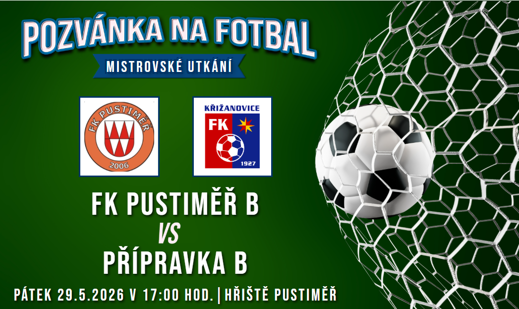FK Pustiměř B – TJ Hodějice/FK Křižanovice B 4:9 (1:3)