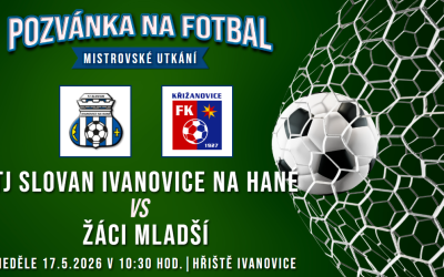 TJ Slovan Ivanovice na Hané – FK Křižanovice 2:1 (0:1)
