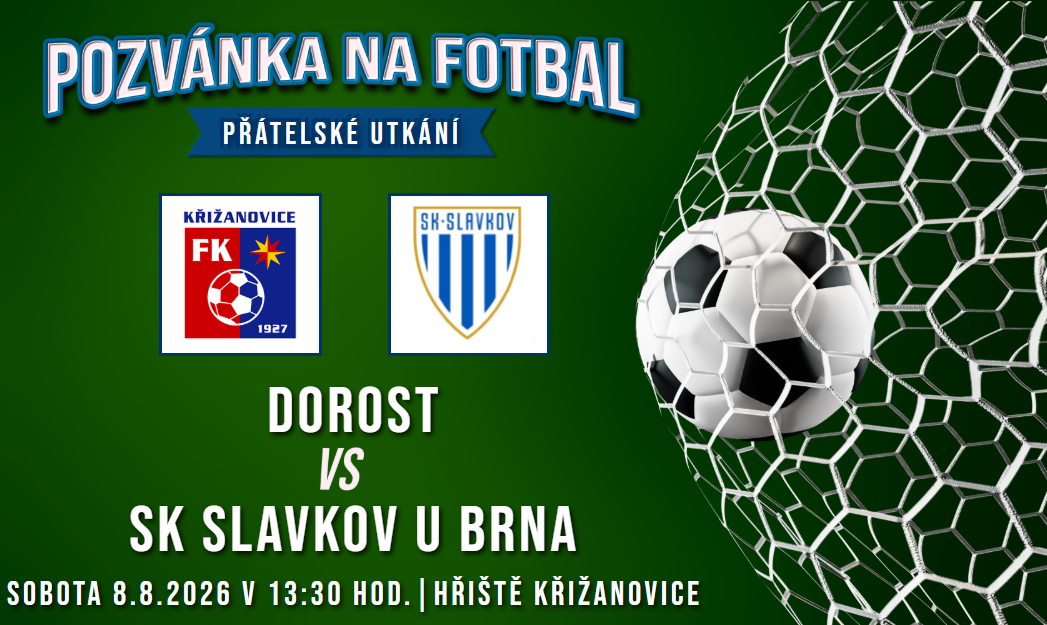 FK Křižanovice – SK Slavkov u Brna 0:19 (0:12)
