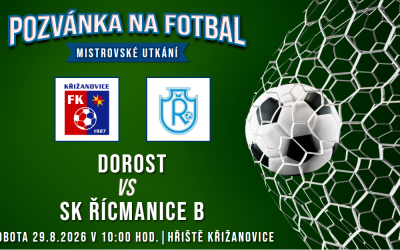 FK Křižanovice – SK Řícmanice B 0:12 (0:3)