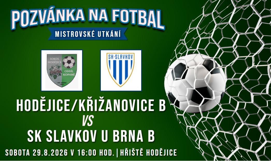Hodějice/Křižanovice B – SK Slavkov u Brna B 2:12 (1:5)