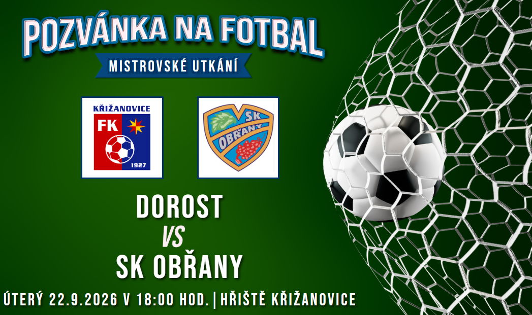 FK Křižanovice – SK Obřany 0:11 (0:6)