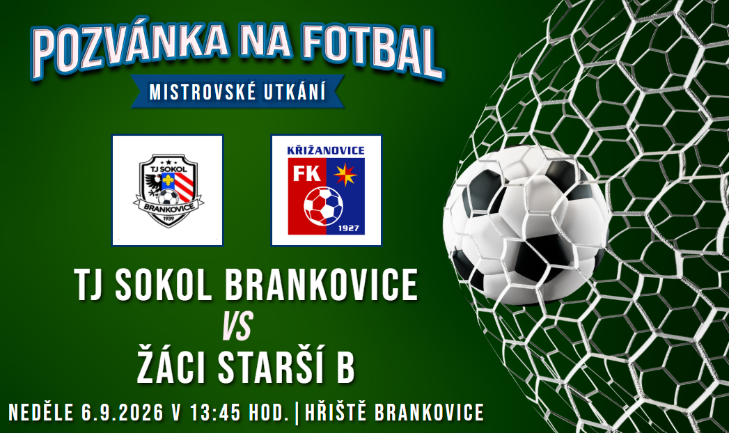 TJ Sokol Brankovice – FC Bučovice/FK Křižanovice B 1:3 (1:2)