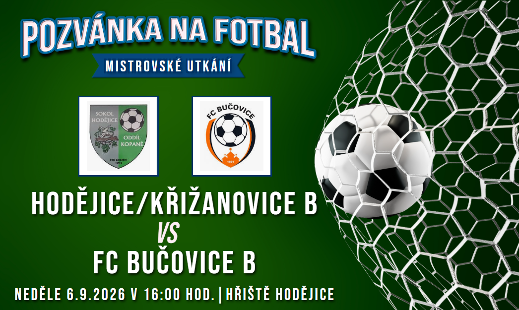 Hodějice/Křižanovice B – FC Bučovice B 3:5 (2:2)