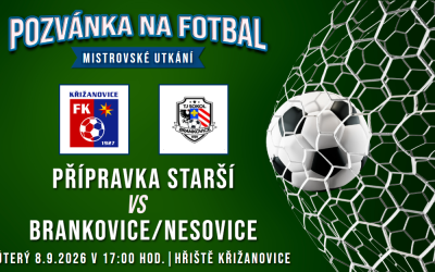 FK Křižanovice/TJ Sokol Hodějice – Brankovice/Nesovice 26:0 (12:0)