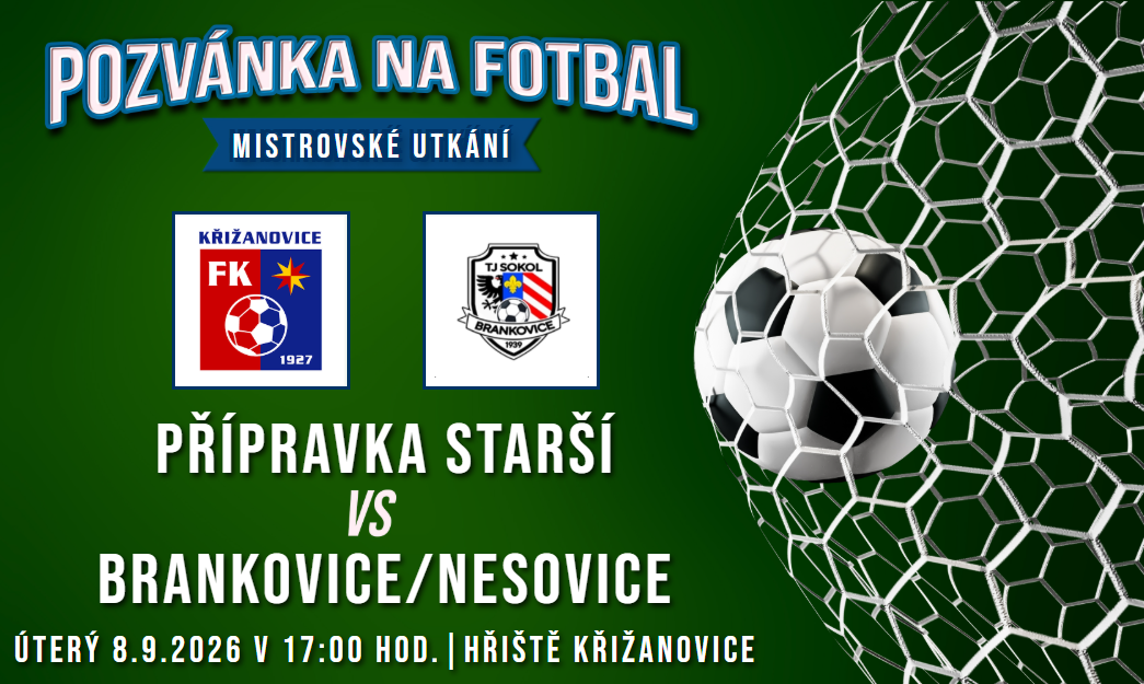 FK Křižanovice/TJ Sokol Hodějice – Brankovice/Nesovice 26:0 (12:0)