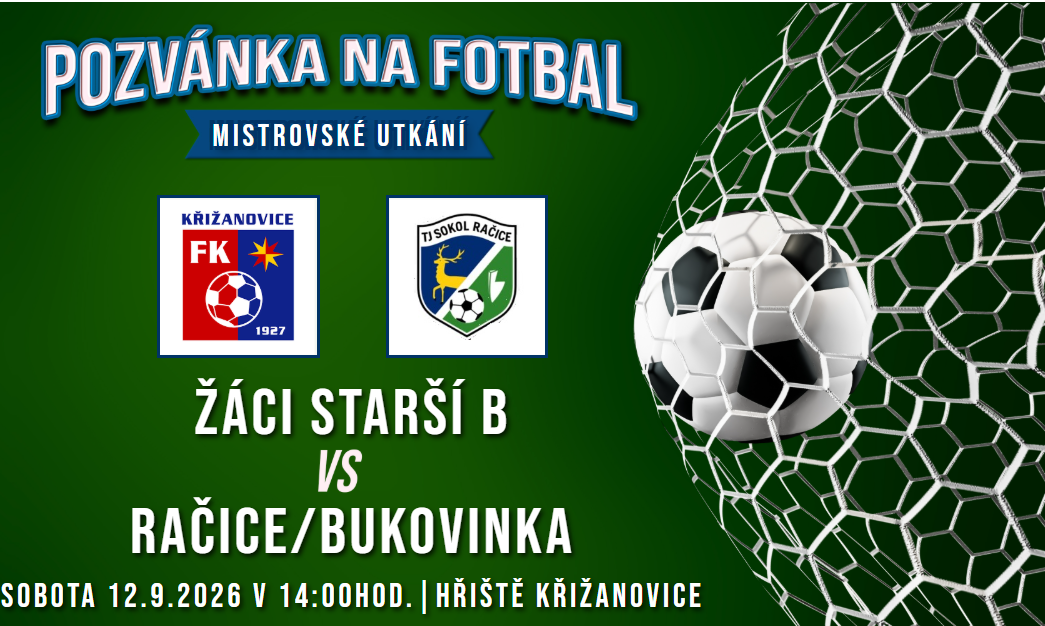 FC Bučovice/FK Křižanovice B – Račice/Bukovinka 2:15 (0:11)