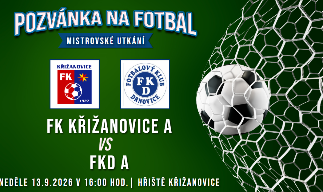 FK Křižanovice A – FKD A 2:3 (1:0)