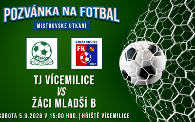 TJ Vícemilice – FC Bučovice/FK Křižanovice B 0:17 (0:7)