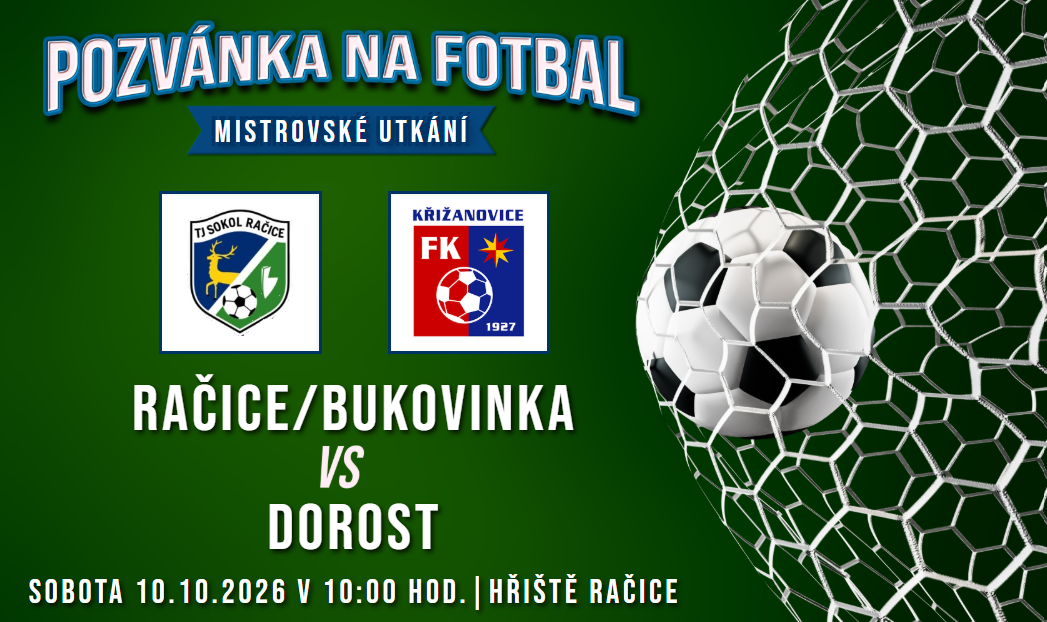 Račice/Bukovinka – FK Křižanovice 11:0 (9:0)