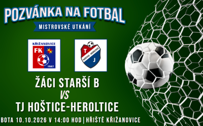 FC Bučovice/FK Křižanovice B – TJ Hoštice-Heroltice 3:0 (1:0)