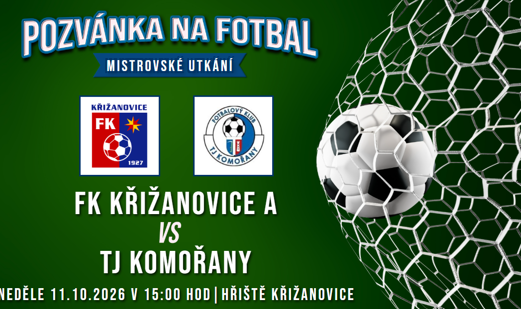 FK Křižanovice A – TJ Komořany 1:1 (0:1)