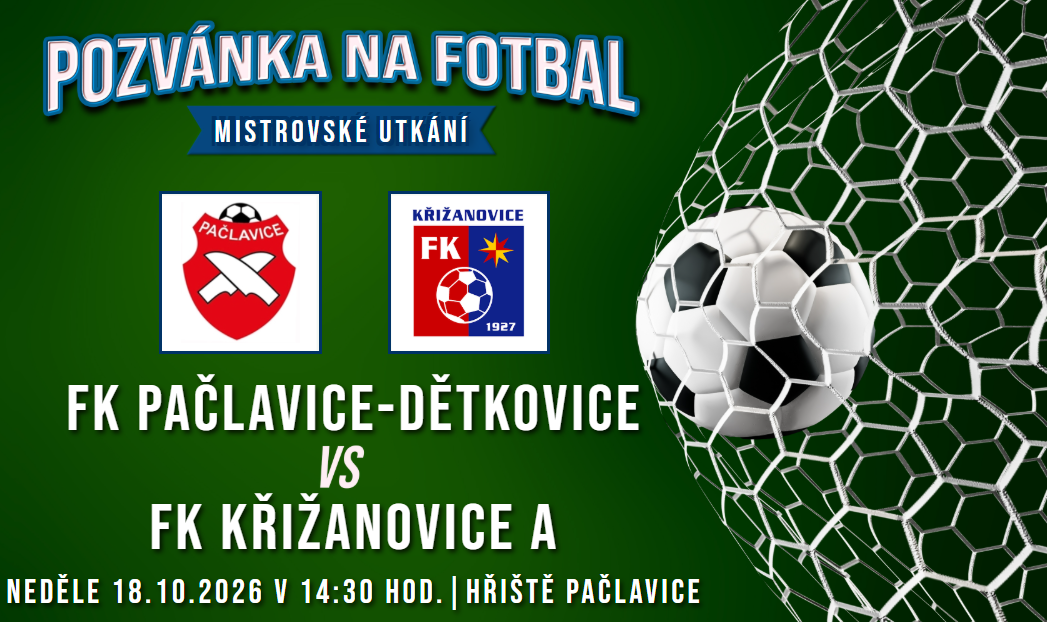 FK Pačlavice-Dětkovice – FK Křižanovice A 4:3 (0:0)