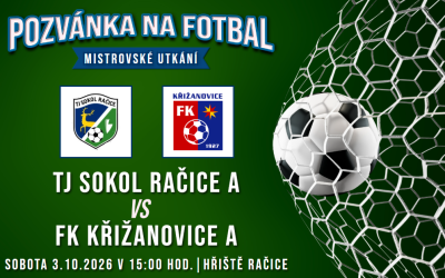 TJ Sokol Račice A – FK Křižanovice A 1:2 (0:0)