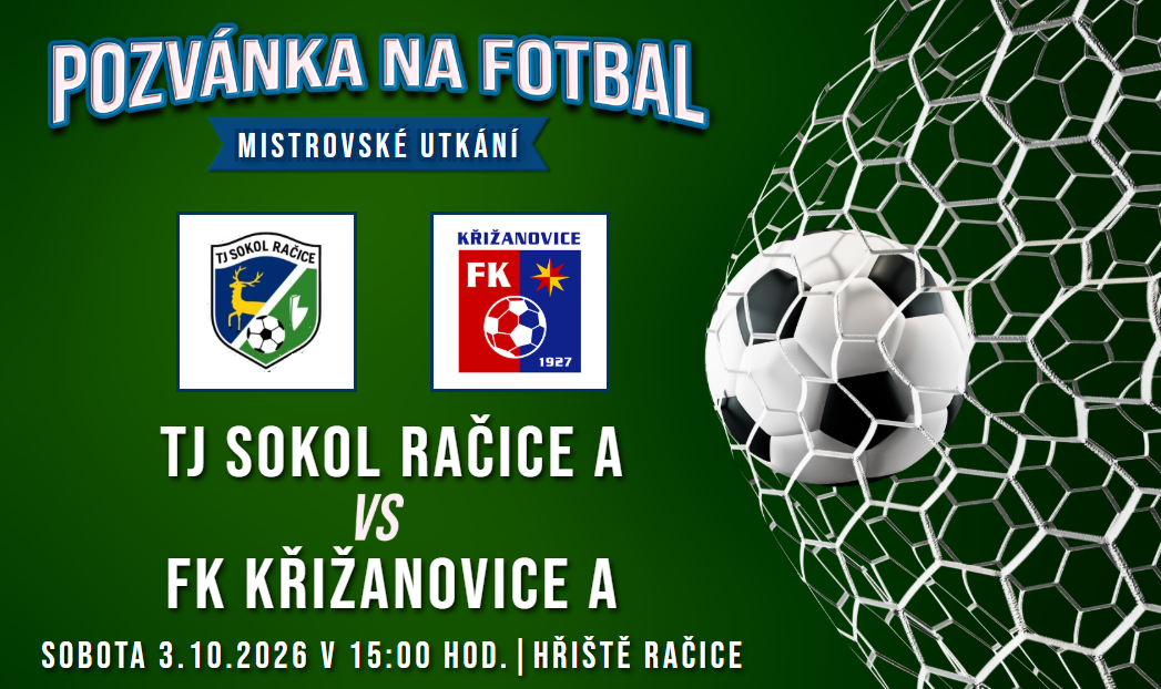 TJ Sokol Račice A – FK Křižanovice A 1:2 (0:0)