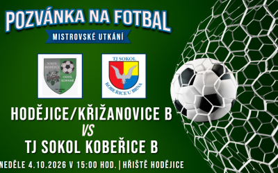Hodějice/Křižanovice B – TJ Sokol Kobeřice B 2:5 (1:3)